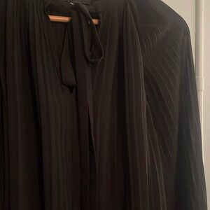 Accordion Pleated Sheer Shirt